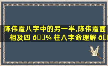 陈伟霆八字中的另一半,陈伟霆面相及四 🌾 柱八字命理解 🌺 析